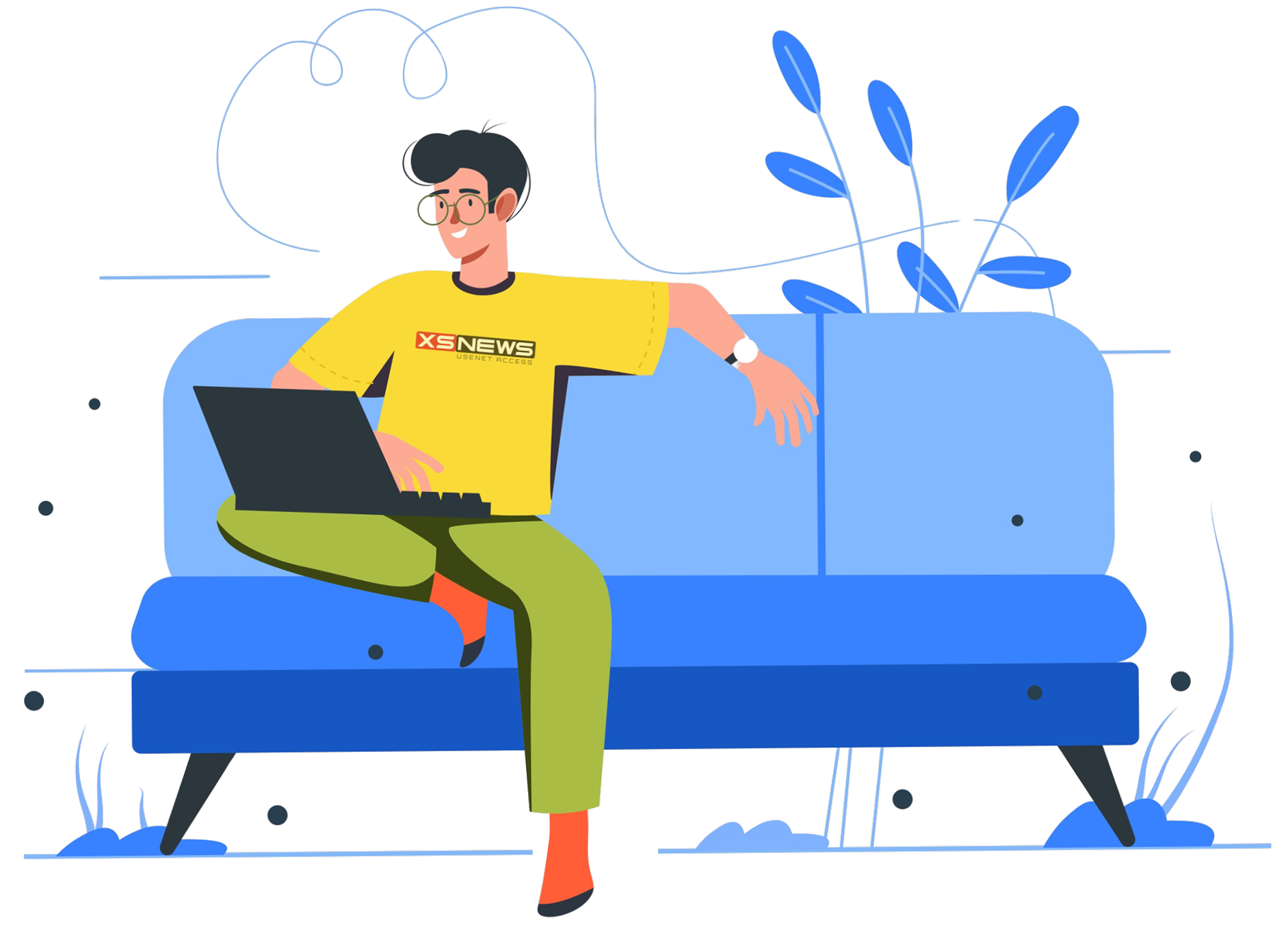An illustrated impression of how the Usenet works